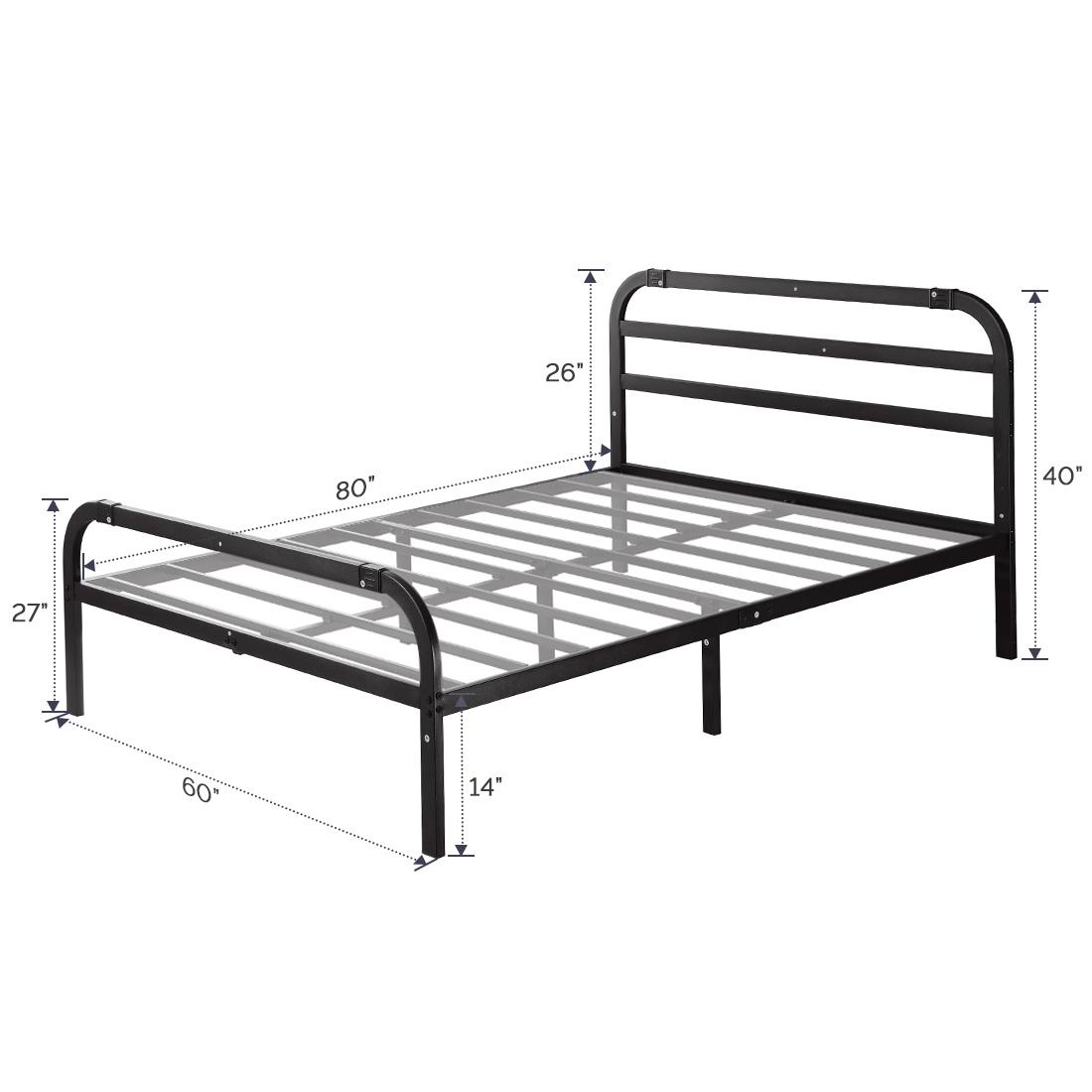  TATAGO 14 inch Queen Size Bed Frame, 3500lbs Load Heavy Duty  Metal Platform, Mattress Foundation with Wooden Slats, Anti-Slip, Noise  Free and No Box Spring Needed : Health & Household