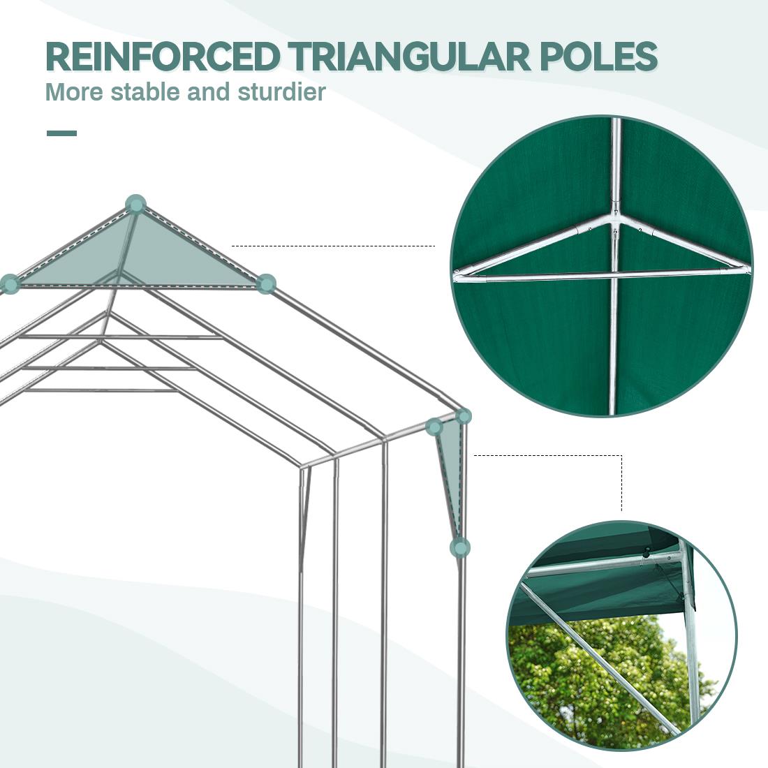 ADVANCE OUTDOOR Adjustable 10x20 Heavy Duty Carport Garage Storage Shed Shelter - Picture 6 of 24
