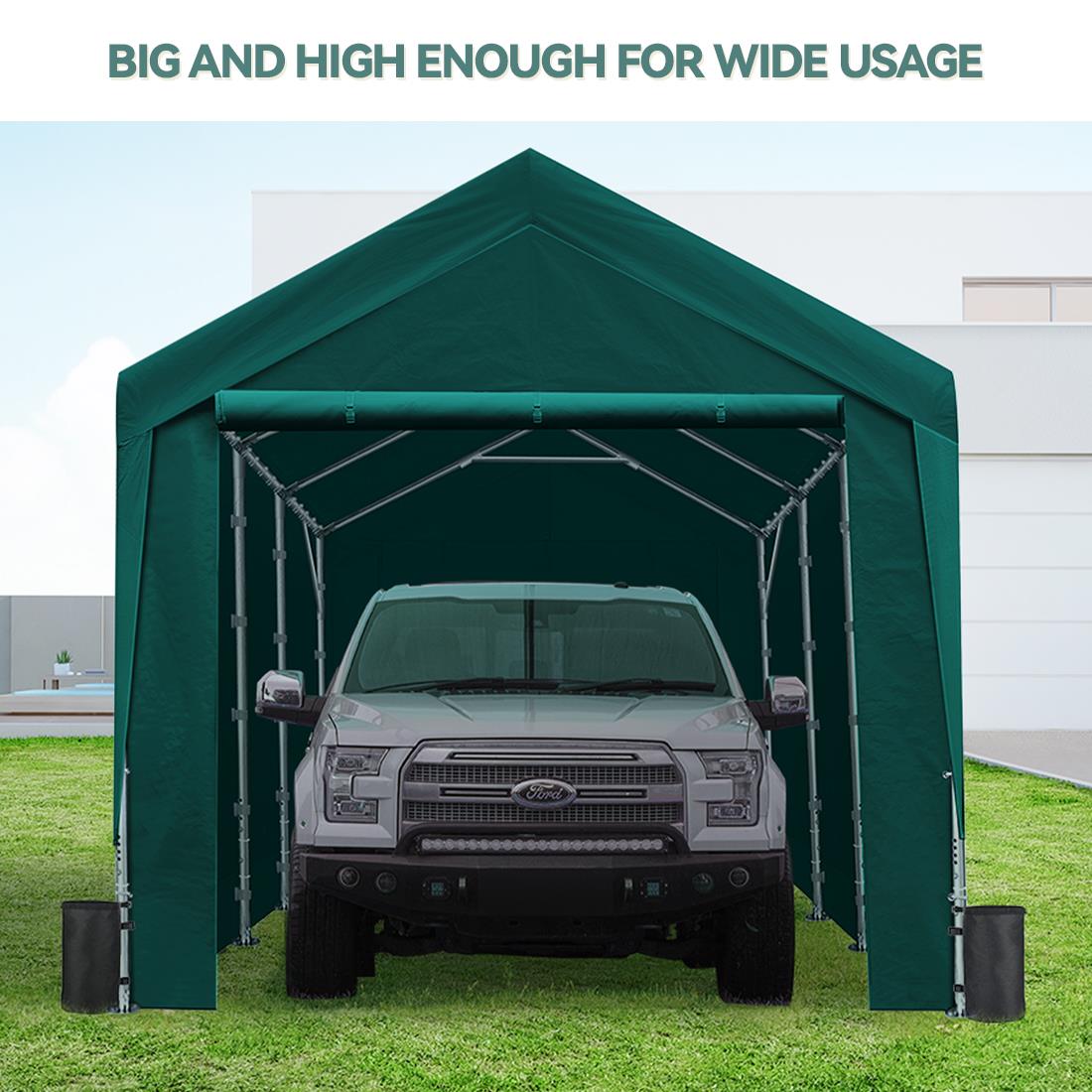 ADVANCE OUTDOOR Adjustable 10x20 Heavy Duty Carport Garage Storage Shed Shelter - Picture 9 of 24