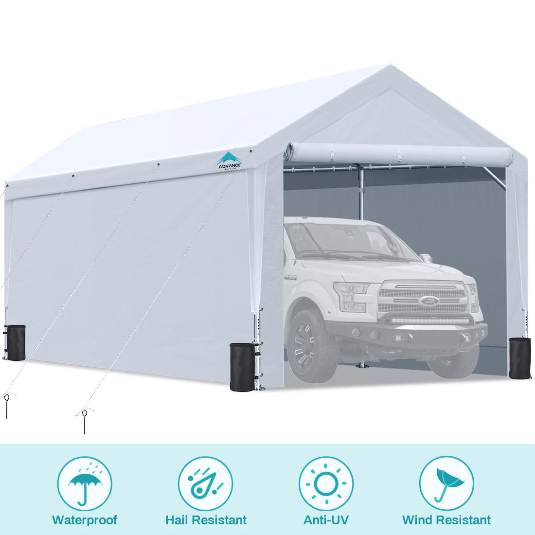 ADVANCE OUTDOOR Adjustable 10x20 Heavy Duty Carport Garage Storage Shed Shelter - Picture 11 of 24