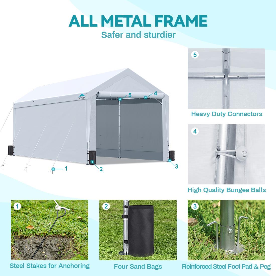 ADVANCE OUTDOOR Adjustable 10x20 Heavy Duty Carport Garage Storage Shed Shelter - Picture 15 of 24