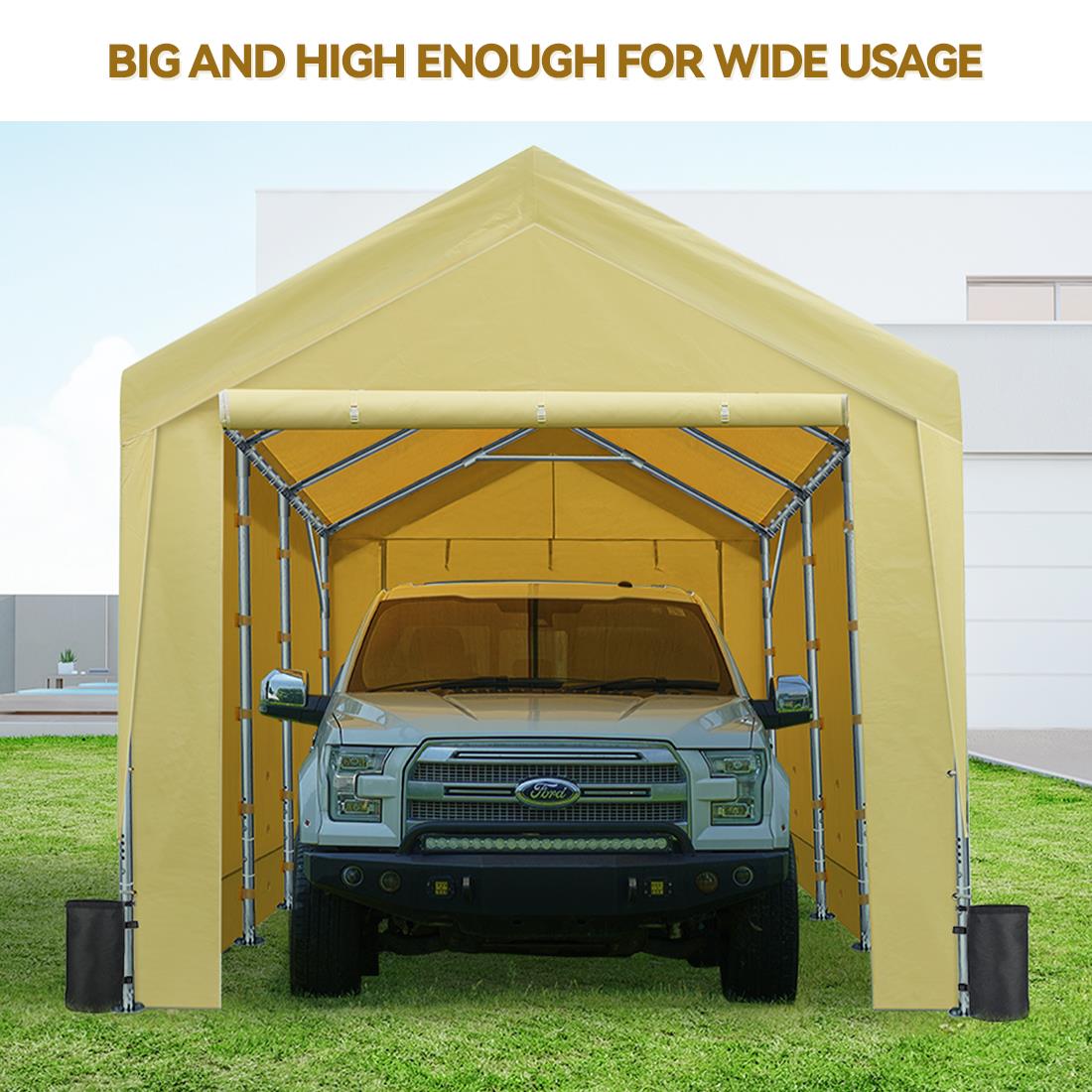 ADVANCE OUTDOOR Adjustable 10x20 Heavy Duty Carport Garage Storage Shed Shelter - Picture 23 of 24