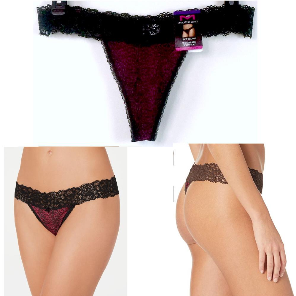 Maidenform Women's Sexy Must Haves Lace Thong, Black, 6 : :  Clothing, Shoes & Accessories