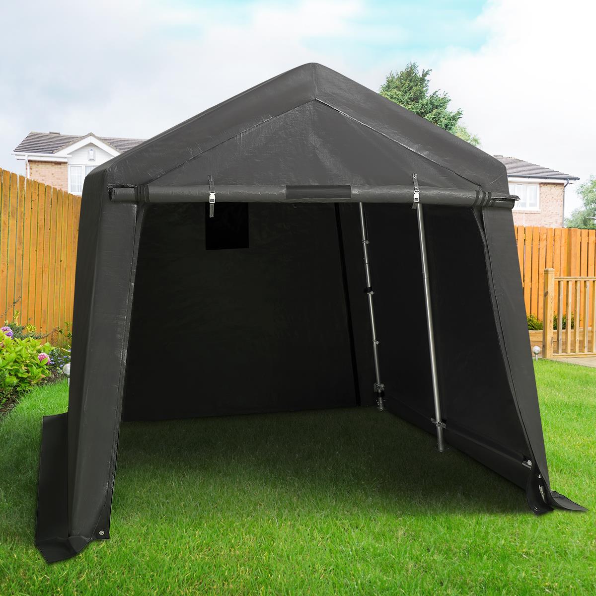 6x6/8x8/10x15/10x20/13x20 Outdoor Storage Shelter Shed Carport Canopy