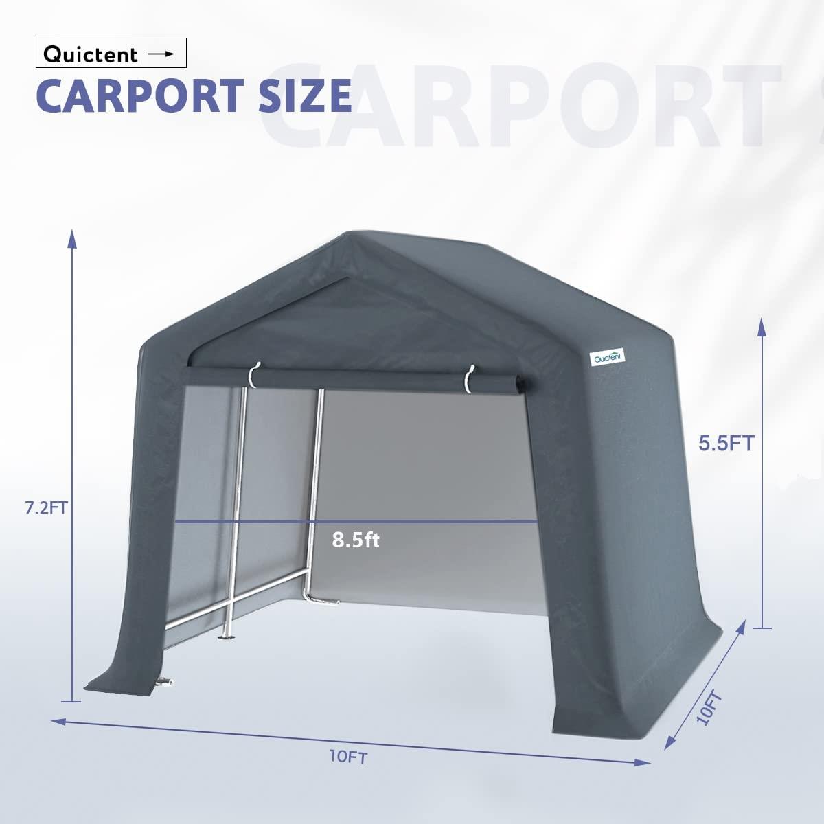 QUICTENT Carport Outdoor Storage Shed Garden Garage Canopy Car Shelter 4-Sizes
