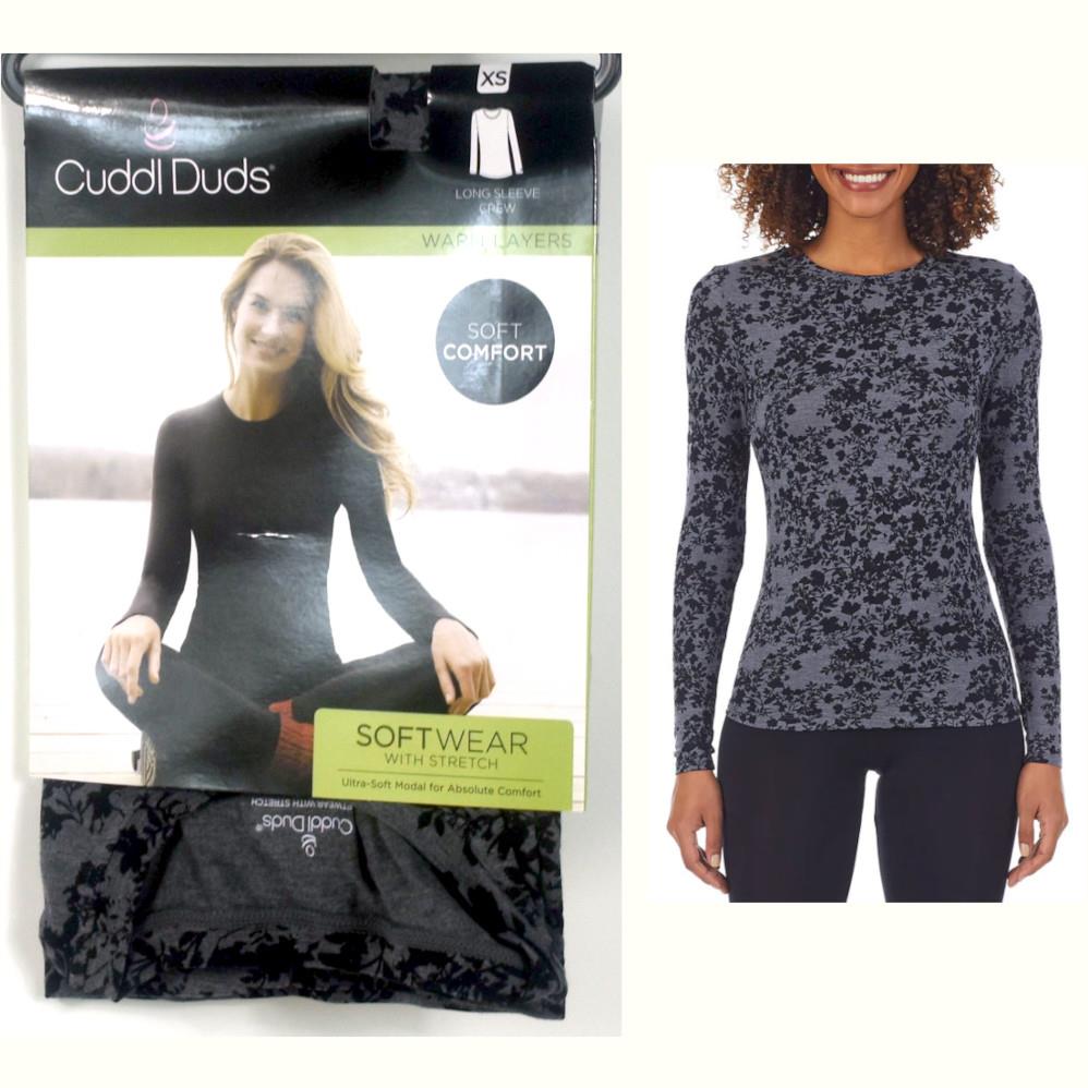 Cuddl Duds Womens Softwear w/ Stretch Long Sleeve Crew Top Ch Size Color  New