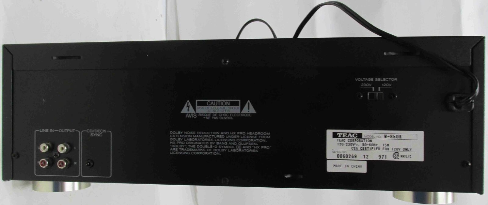 Teac W-850R Double Auto-Reverse Cassette Deck in Original