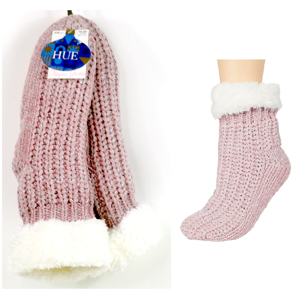 HUE Women's Slipper Socks with Grippers Casual