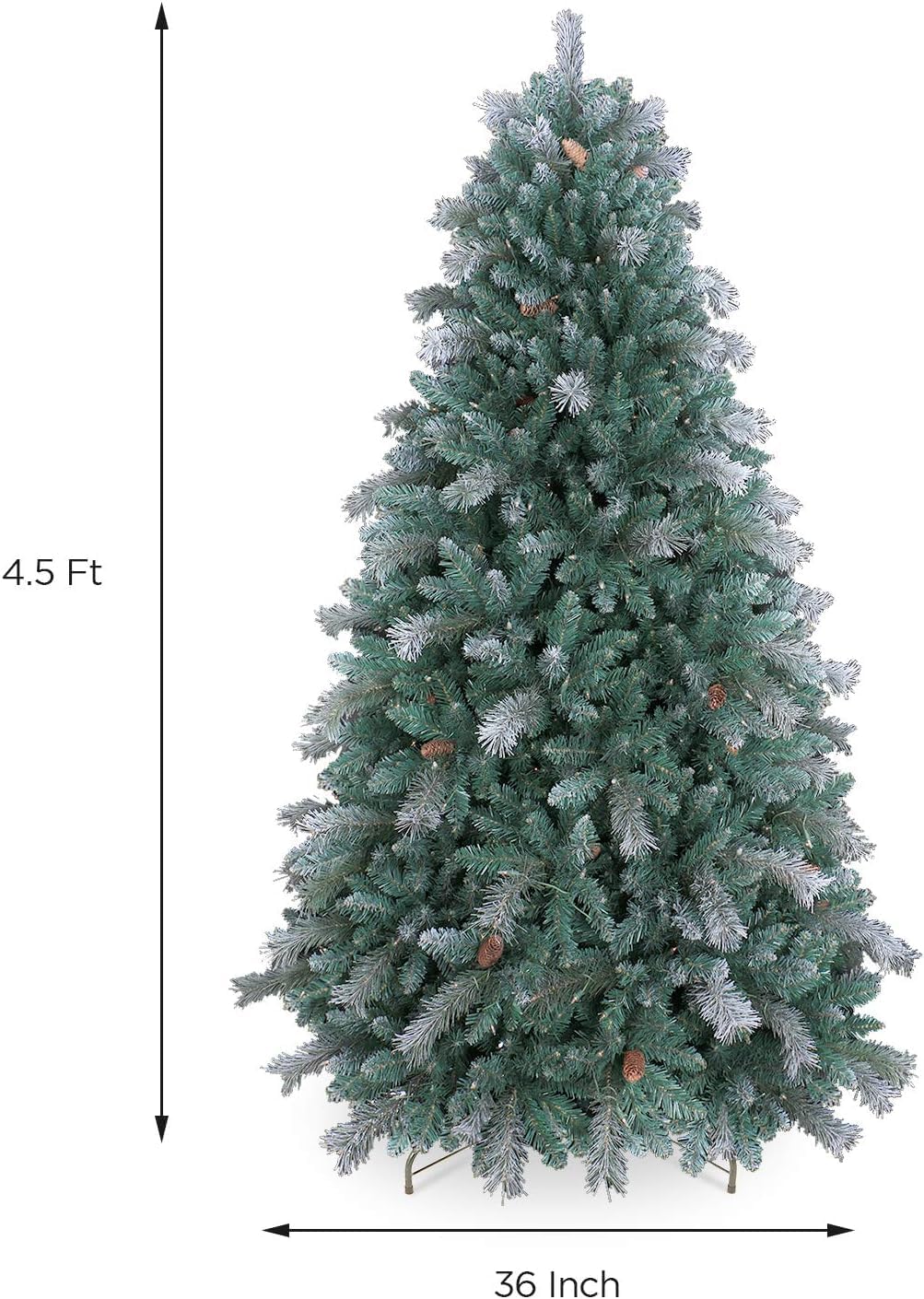 Flocked Artificial Christmas Tree, Prelit Snowy Aspen Spruce Christmas