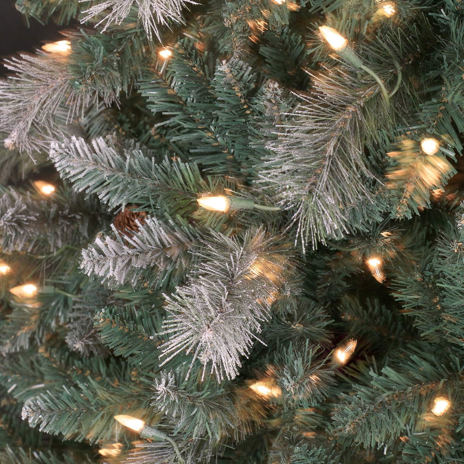 Flocked Artificial Christmas Tree, Prelit Snowy Aspen Spruce Christmas