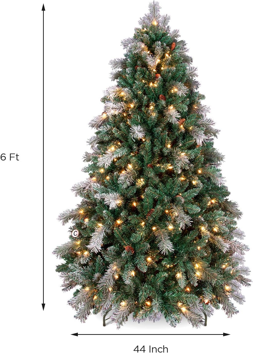 Flocked Artificial Christmas Tree, Prelit Snowy Aspen Spruce Christmas