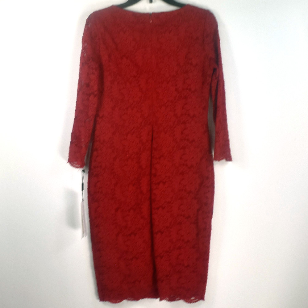 Calvin Klein Lace Sheath Dress Red Size 6 New | eBay