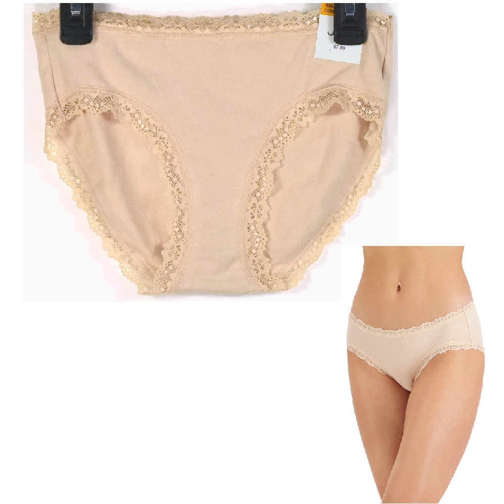 Panty nuevo Jenni para mujer mezcla de algodón ribete de encaje hipster liso elige talla y color - Imagen 12 de 17
