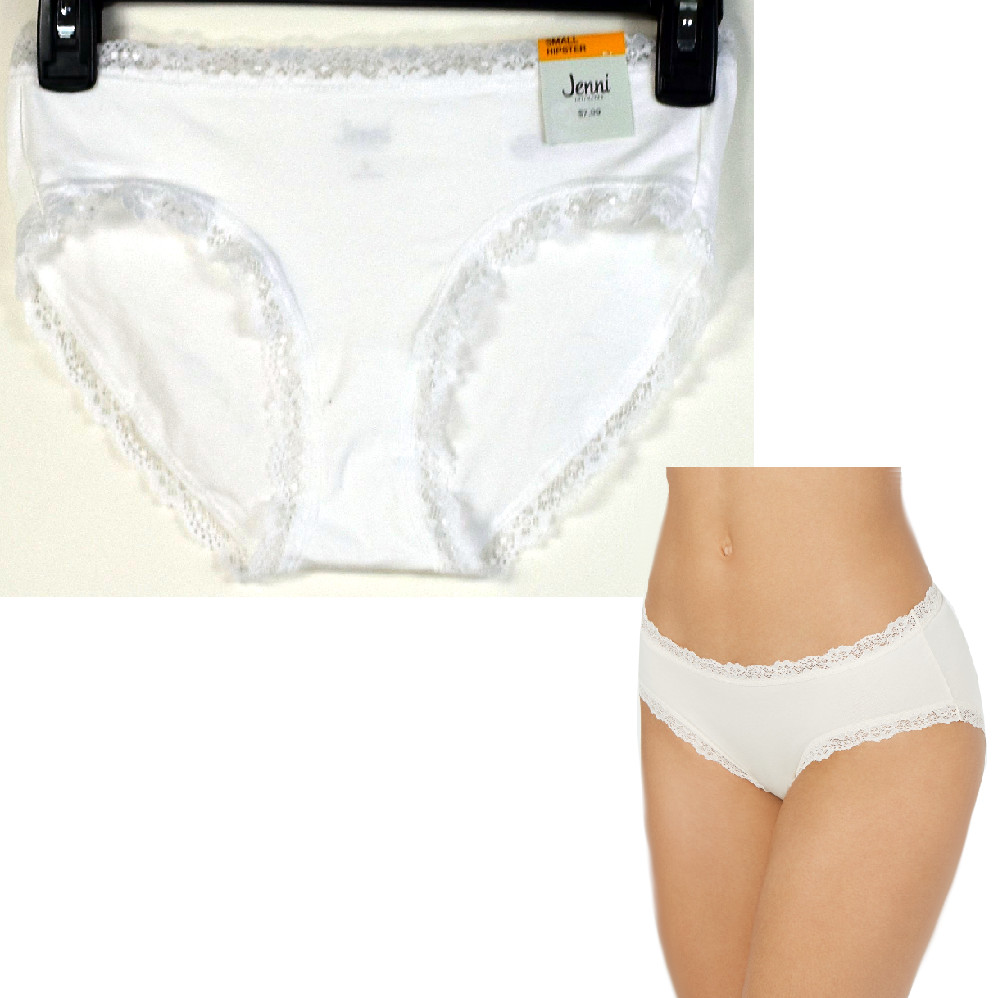 Panty nuevo Jenni para mujer mezcla de algodón ribete de encaje hipster liso elige talla y color - Imagen 16 de 17
