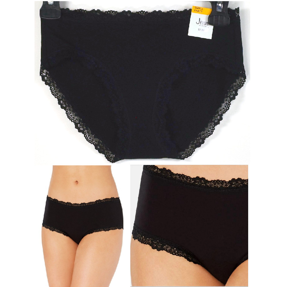 Panty nuevo Jenni para mujer mezcla de algodón ribete de encaje hipster liso elige talla y color - Imagen 17 de 17