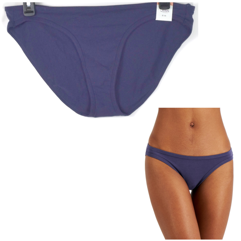 Jenni Solid Cotton Blend Bikini Choose Size & Color New Panty - Picture 10 of 11