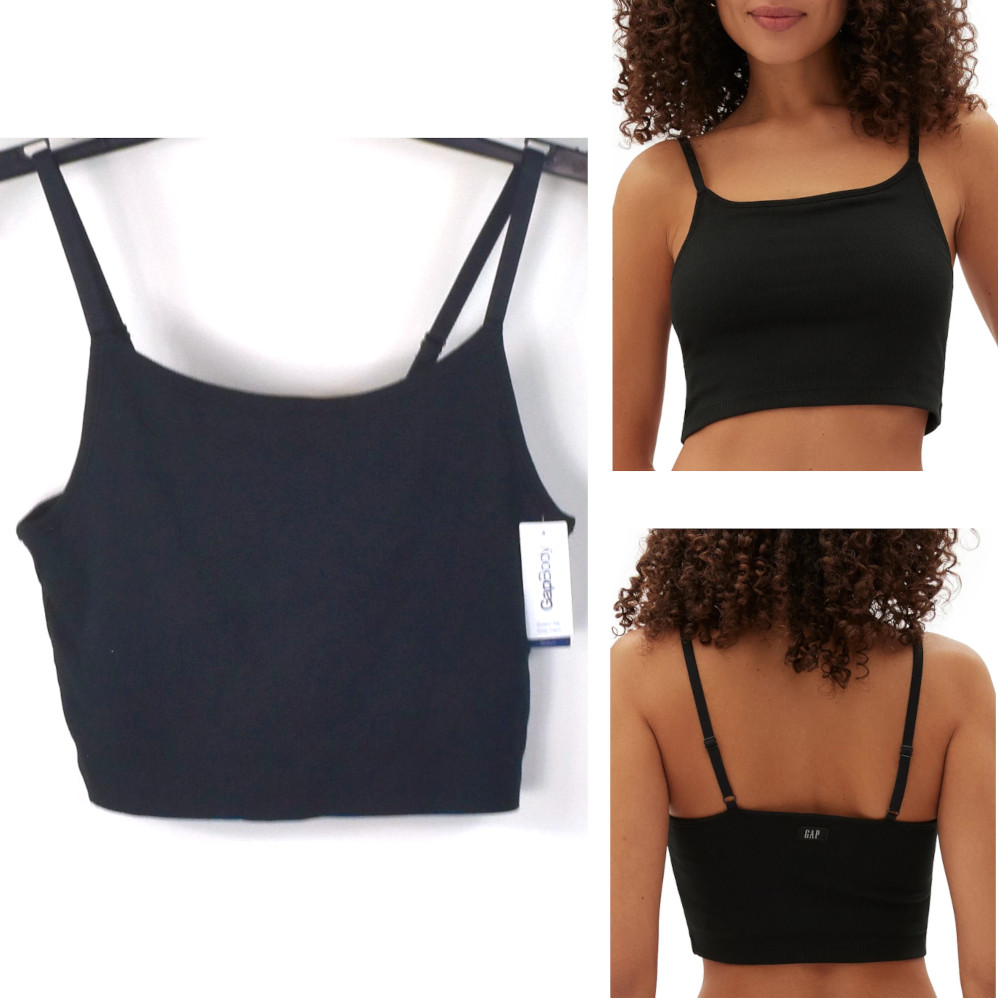 Gap GapBody Cotton Blend Crop Top w/ Shelf Bra Bralette Ch Color Size GPW01042 - Picture 9 of 11