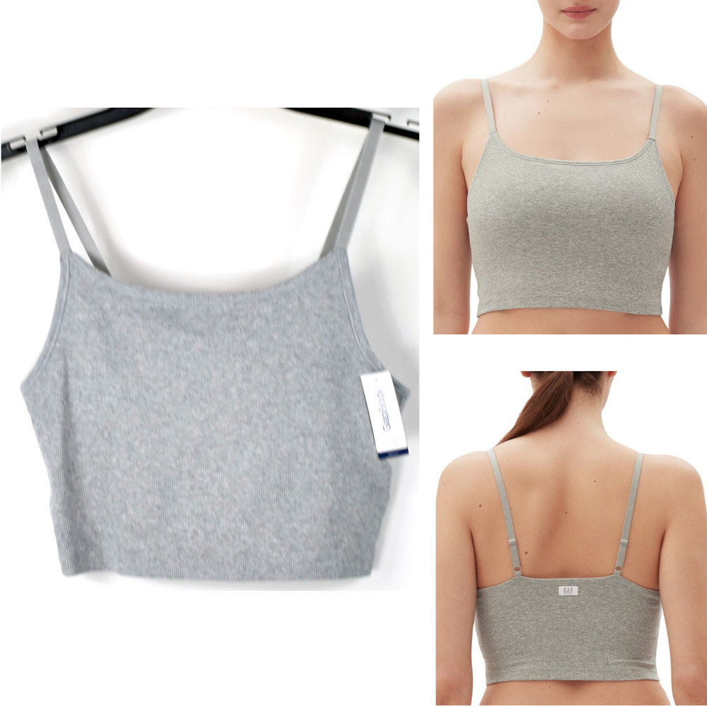 Gap GapBody Cotton Blend Crop Top w/ Shelf Bra Bralette Ch Color Size GPW01042 - Picture 10 of 11