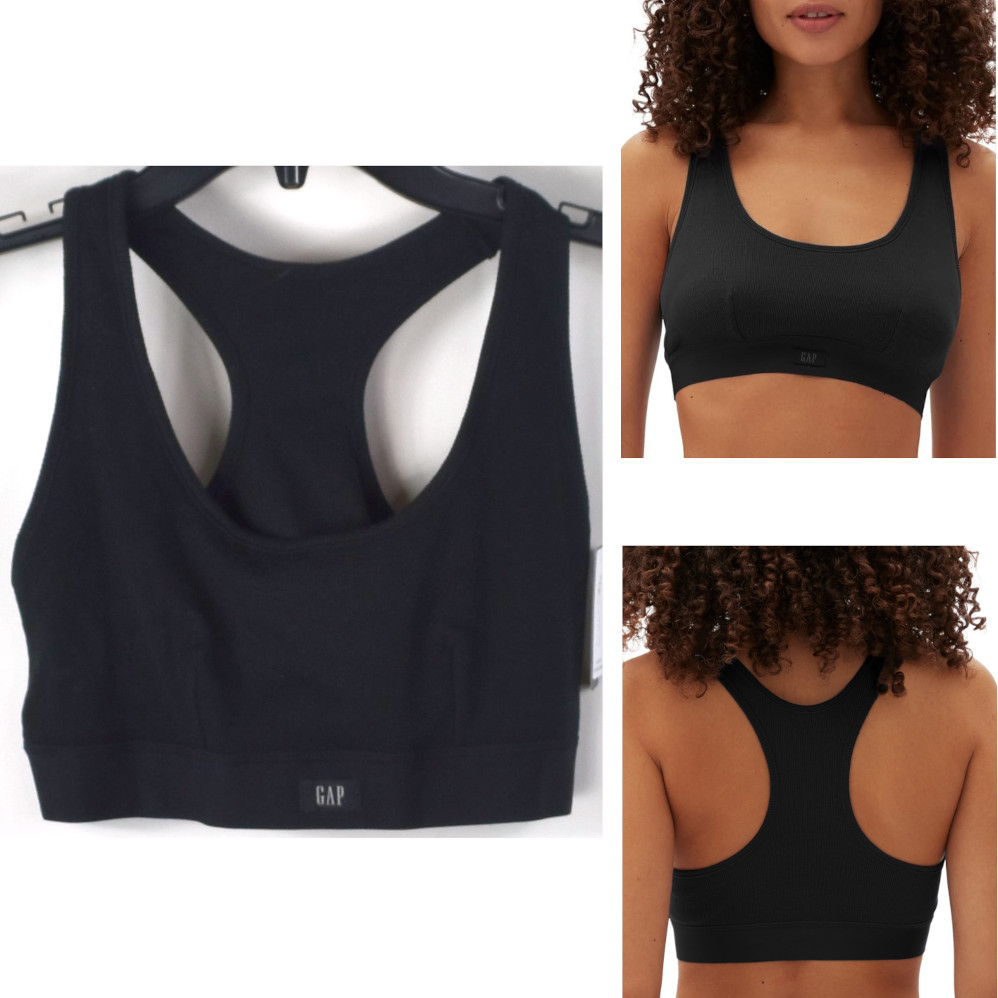 Bralette GapBody mezcla de algodón acanalado espalda cruzada elige color talla GPW01051 - Imagen 6 de 7