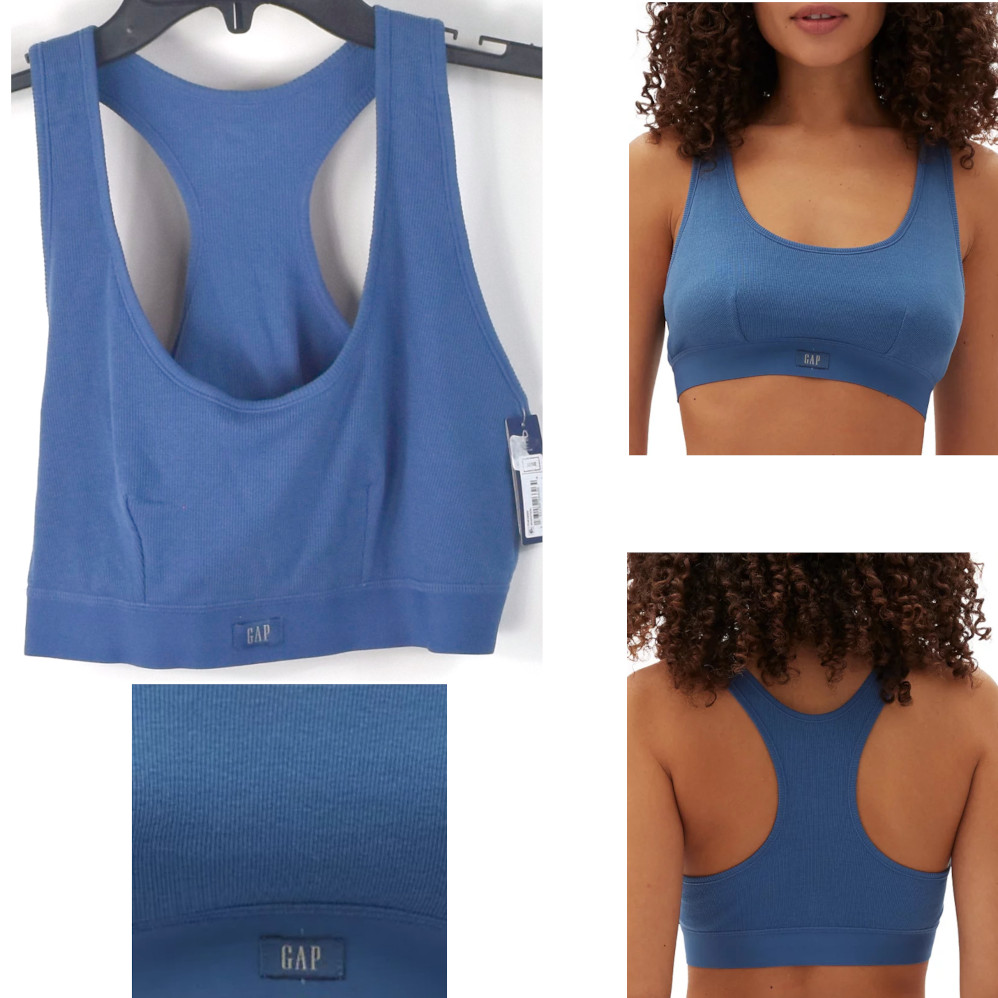 Bralette GapBody mezcla de algodón acanalado espalda cruzada elige color talla GPW01051 - Imagen 7 de 7
