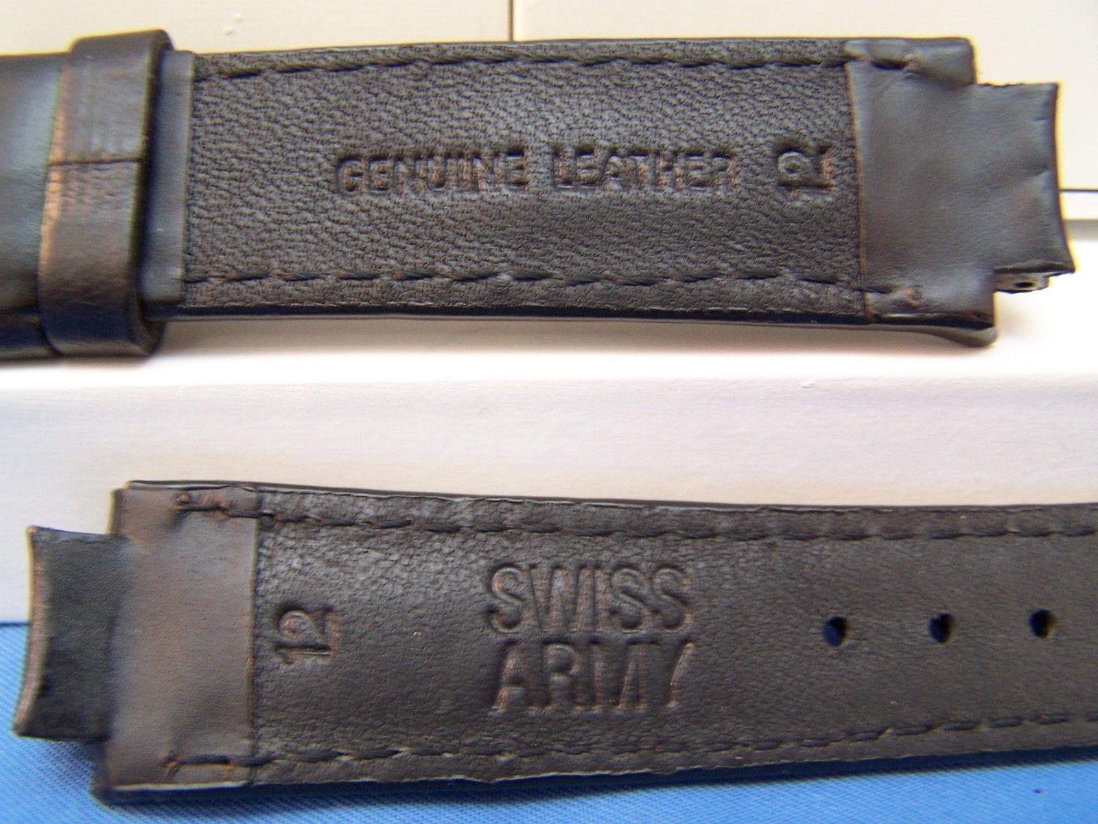 Swiss Army Watch Band Excursion Ladies Leather Black w/Pins eBay