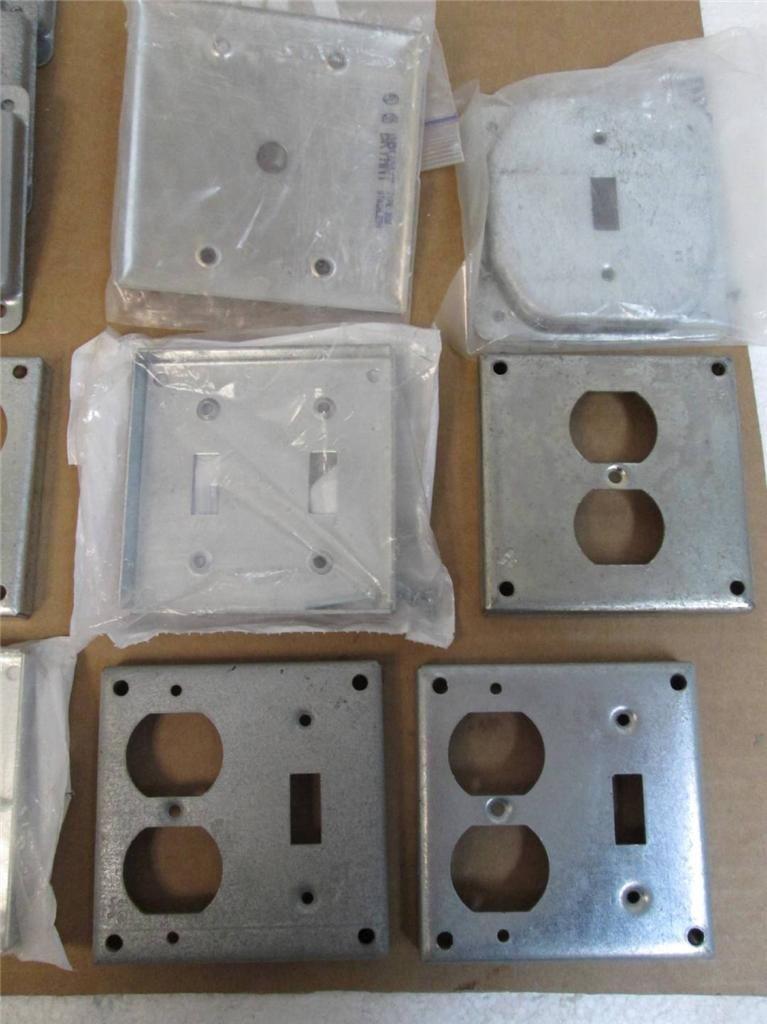 Lot of 11 Miscellaneous Mixed Square Box Outlet Covers & Openings