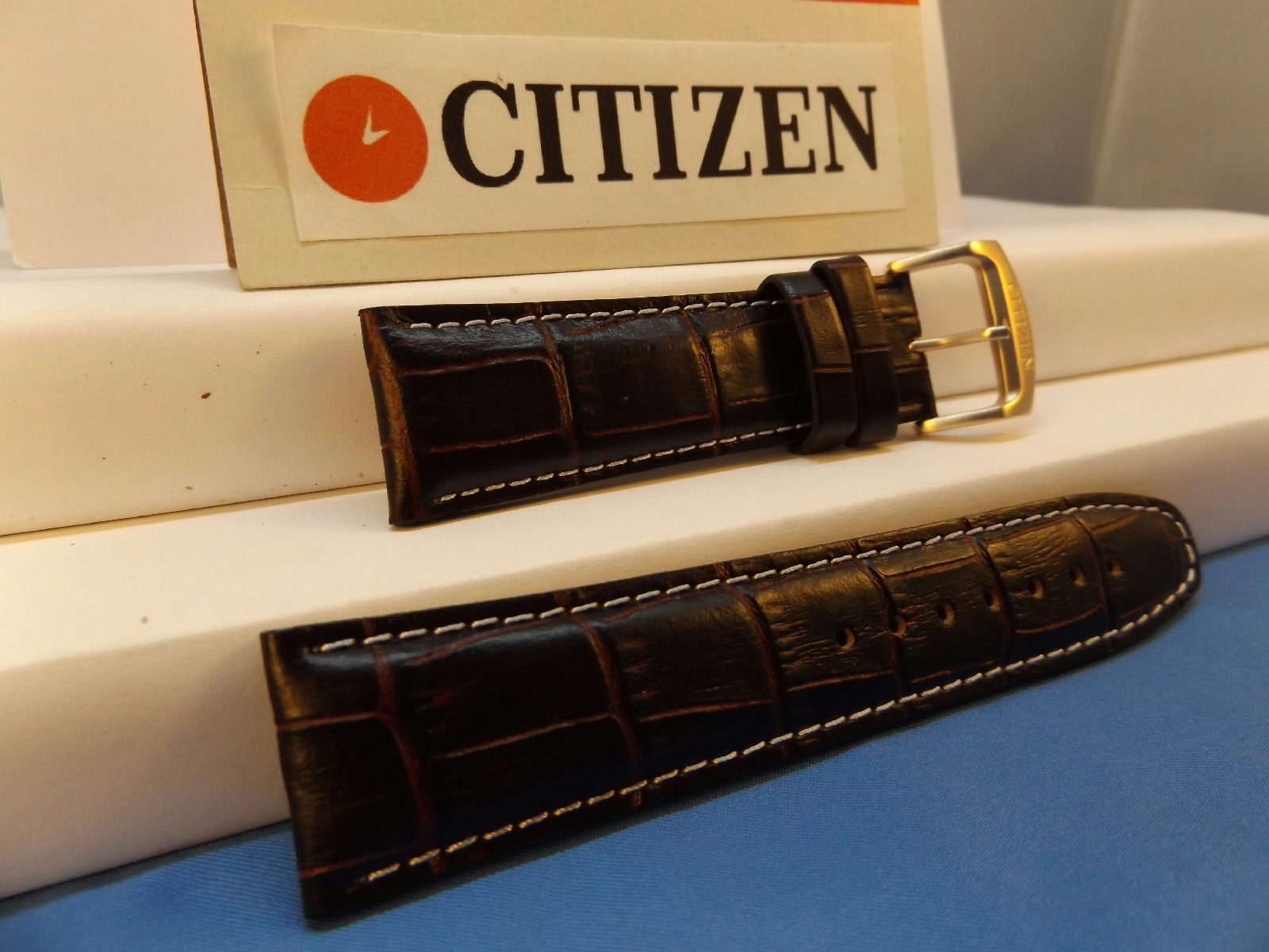 Citizen Watch Band E820-S068941(caseback #):23mm Brown Leather Strap ...