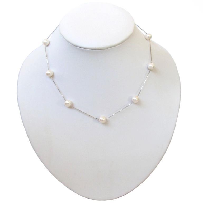 White Cultured Pearl Necklace & Earrings 8-9mm AAA Grade 14k Solid Gold White Cultured Pearl Necklace & Earrings 8-9mm AAA Grade 14k Solid Gold