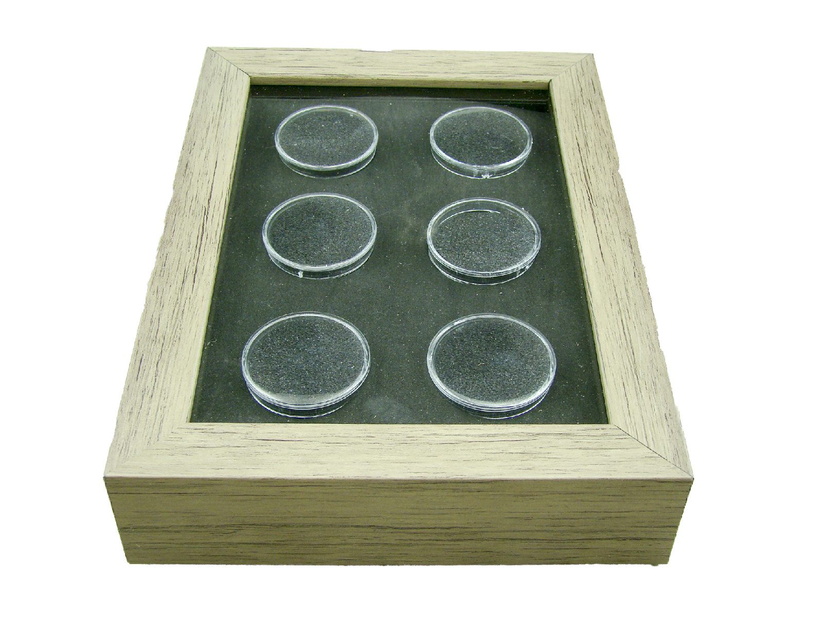 Lot of 12 Square Gold Nugget Display Cases w//Black Foam-Gems Minerals Coin