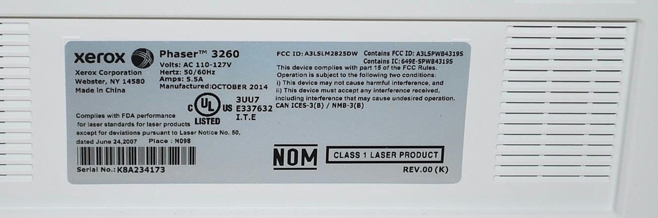 Xerox Phaser Duplex Wireless Laser Printer 29PPM 3260/DNI *For Parts* -800140197 808112998938 | eBay