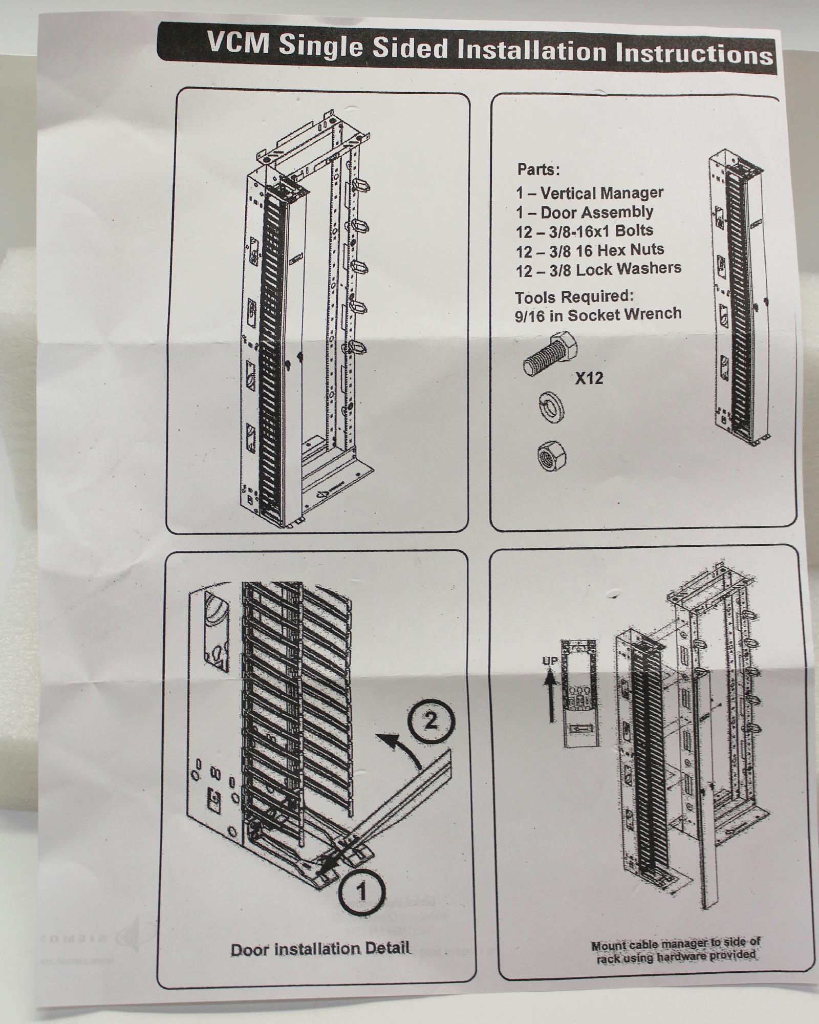 vertical rack cable management on Siemon Routeit Vcm 6 Rack Cable Management Tray Vertical Single Sided 800145090 Ebay