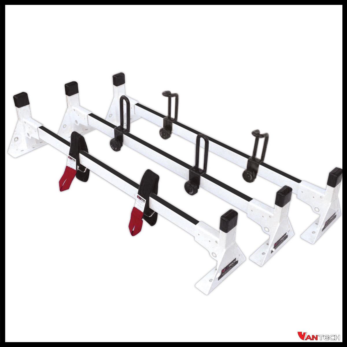 Vantech 3 Bar Black STEEL Ladder Roof Rack System w/ROLLER (HIGH ROOF