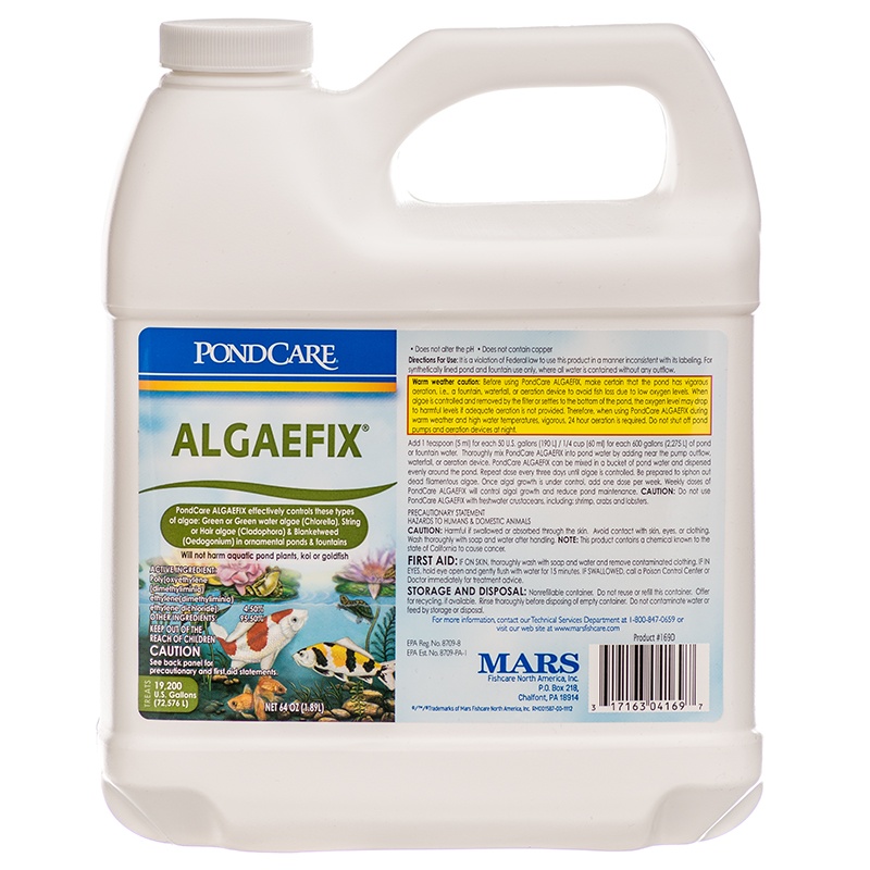 2 PACK API 169 D PONDCARE ALGAEFIX 64 oz KOI POND ALGAE