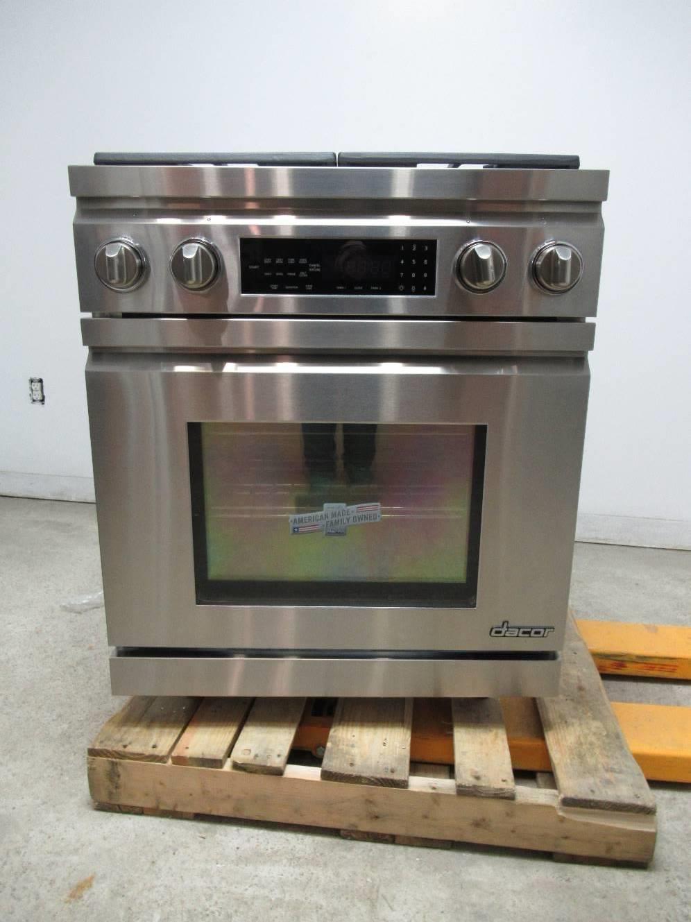 Dacor Distinctive 30" 4 Burners ProStyle Slidein SS DualFuel Range