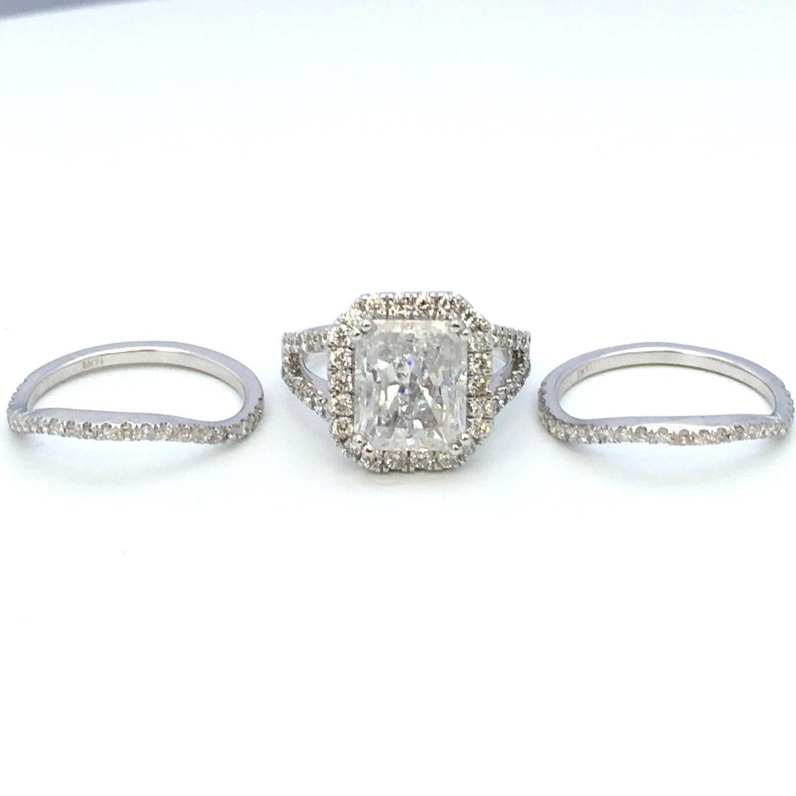 Halo Diamond Ring Vs1 D Colorless Flawless 5 Ct Accents Women 18 Kt Halo Diamond Ring Vs1 D Colorless Flawless 5 Ct Accents Women 18 Kt White Gold