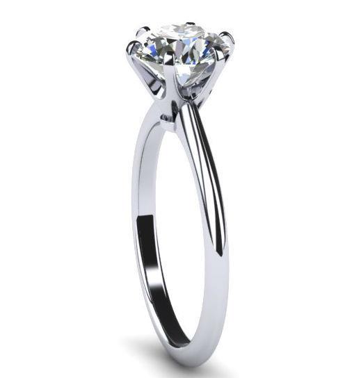 ELEGANT ROUND BRILLIANT DIAMOND RING WEDDING GENUINE 18K ...