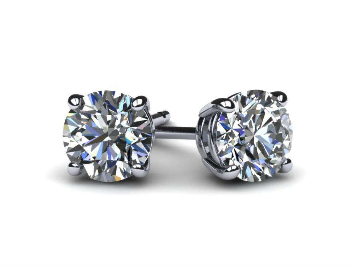 EXCLUSIVE 4.00 CARAT VS1 F ROUND DIAMOND EARRINGS SCREW BACK 14 K WHITE ...