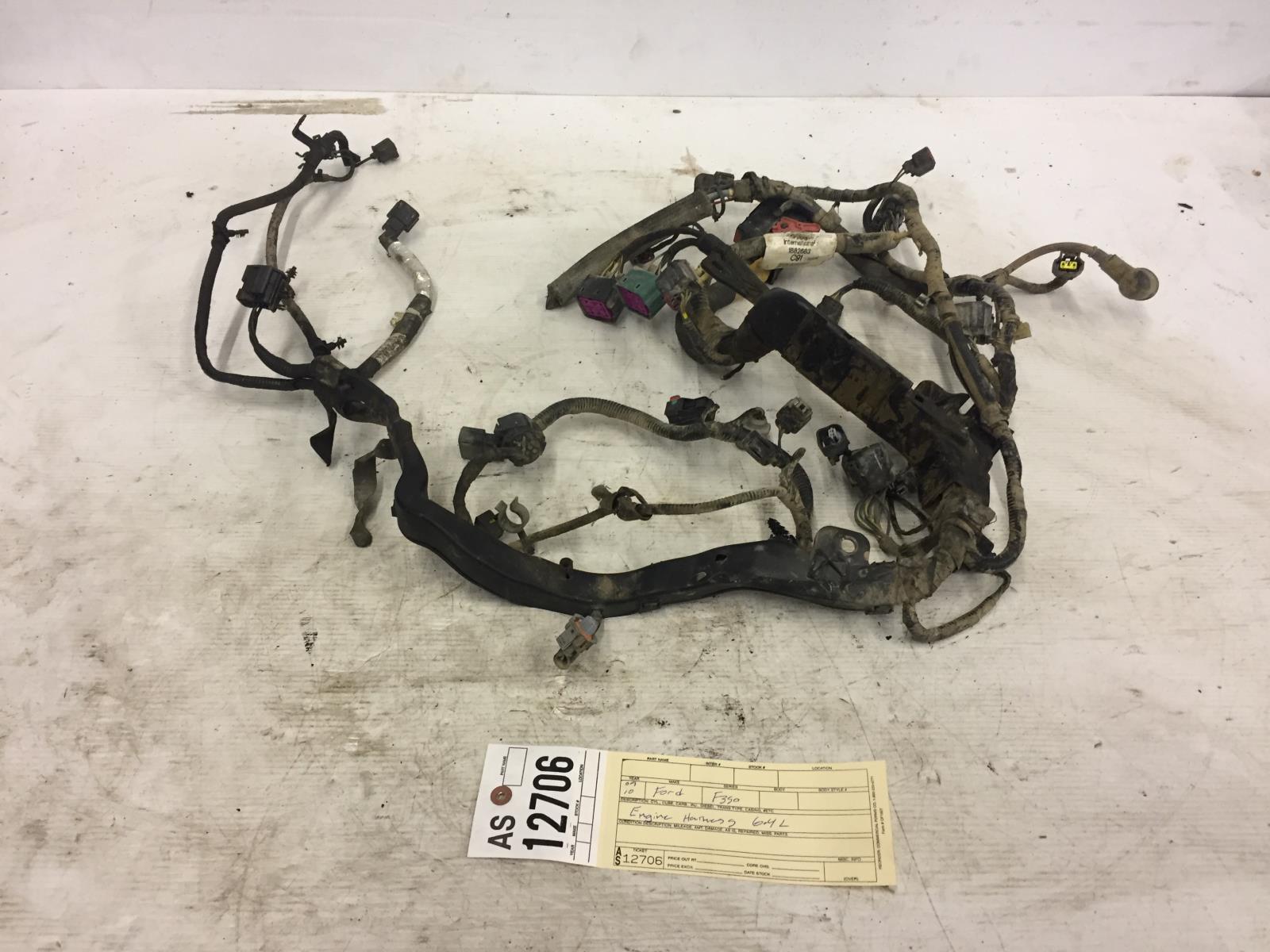 2008-2010 Ford F350 6.4L powerstroke engine wiring harness part 1882683 as12706