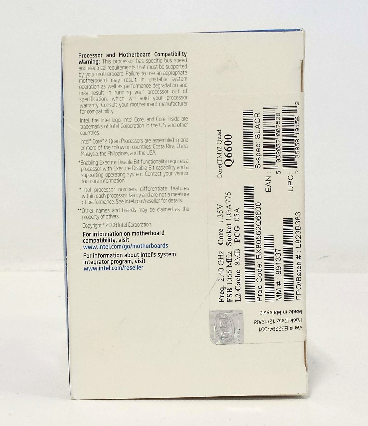 NEW Intel Core 2 Quad Q6600 2 4GHz Quad Core Processor NEW Intel Core 2 Quad Q6600 2 4GHz Quad Core Processor