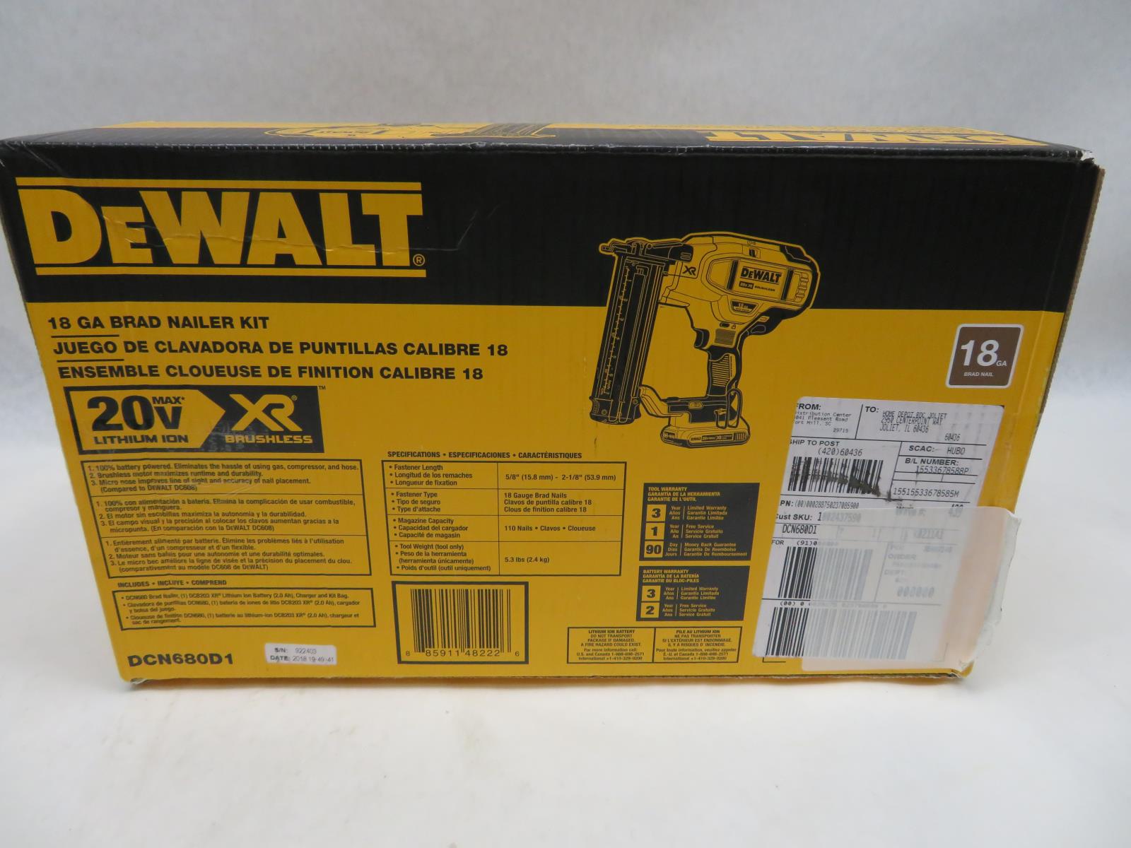 Купить Степлер DEWALT DCN680D1 20/volt MAX lithium/ion 18/gauge