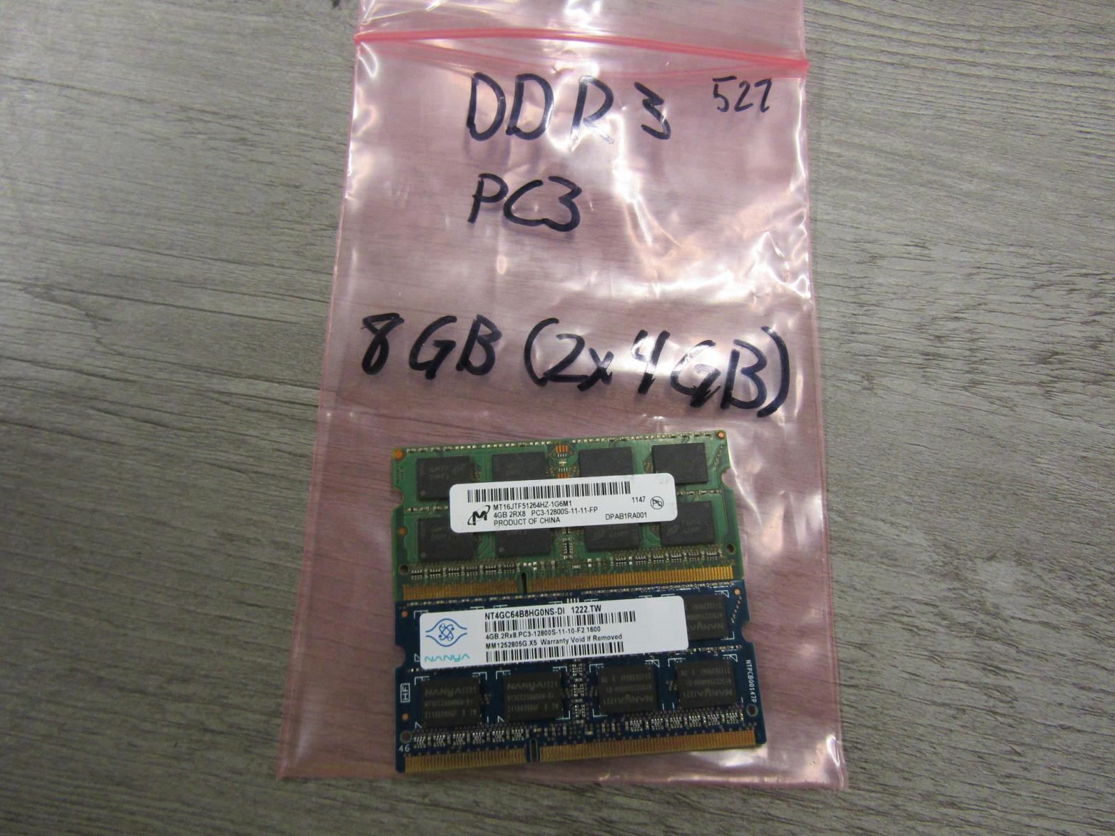 2 x 4GB PC3L S DDR3L 1600Mhz RAM Laptop Memory Mixed Brands 2 x 4GB PC3L S DDR3L 1600Mhz RAM Laptop Memory Untested