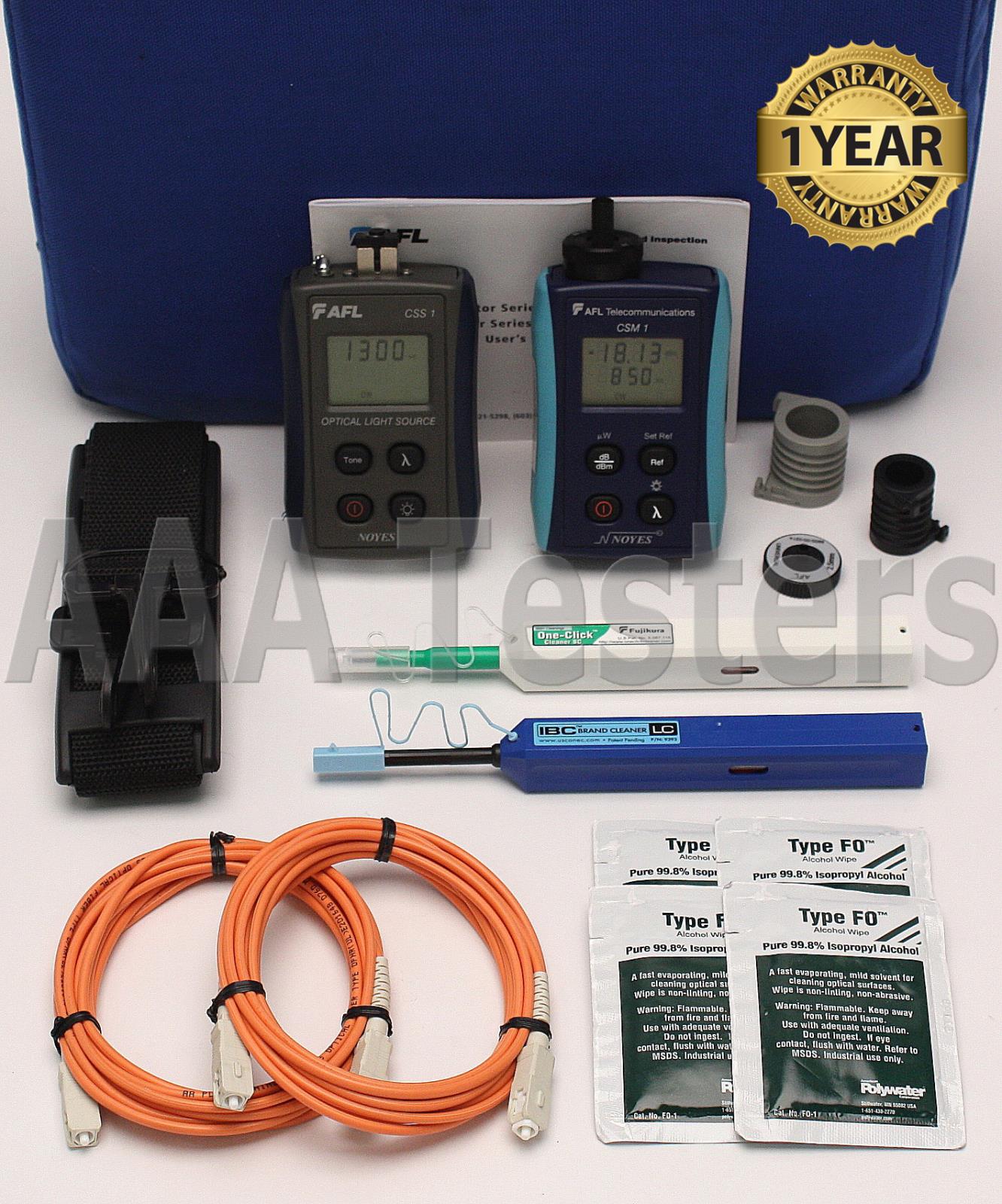AFL Noyes CKM2 MM Fiber Optic Loss Test Set CSM12 CSS1MM CSS1 CKM 2