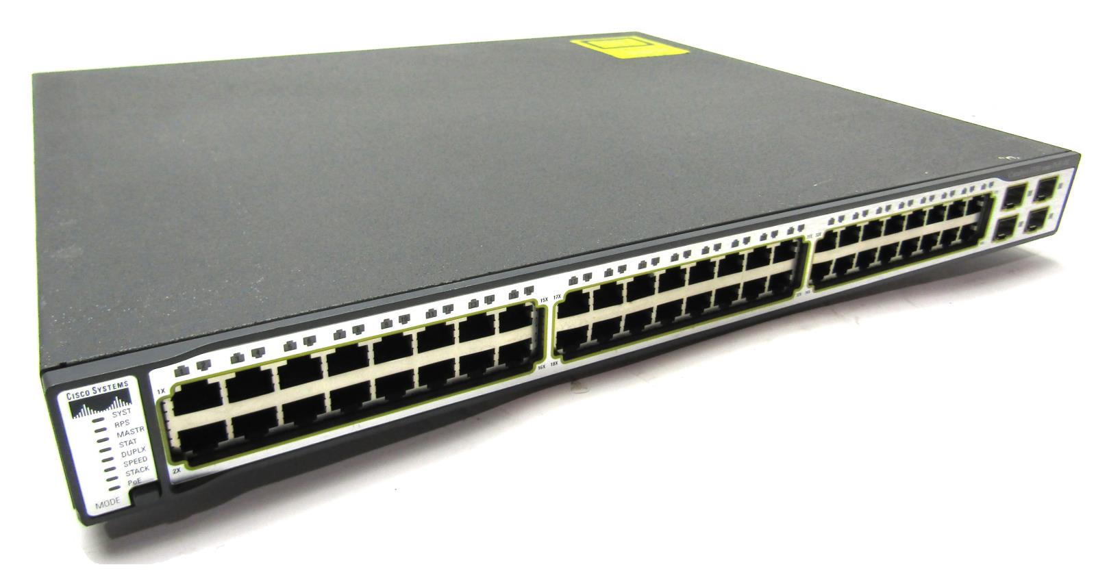 Cisco WSC375048PSS 48Port Network Switch Jumbo Frames Support