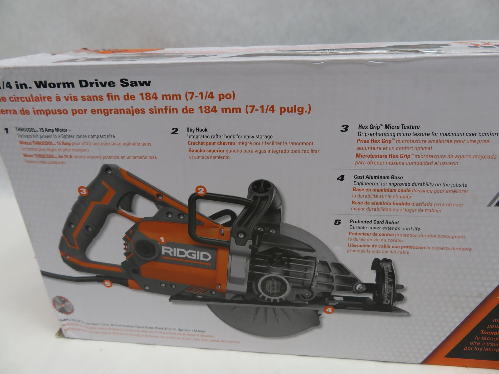 RIDGID Circular Saw Worm Drive Corded 15 Amp 71/4 in. Blade Keyed Spindle Lock 653891027474 eBay