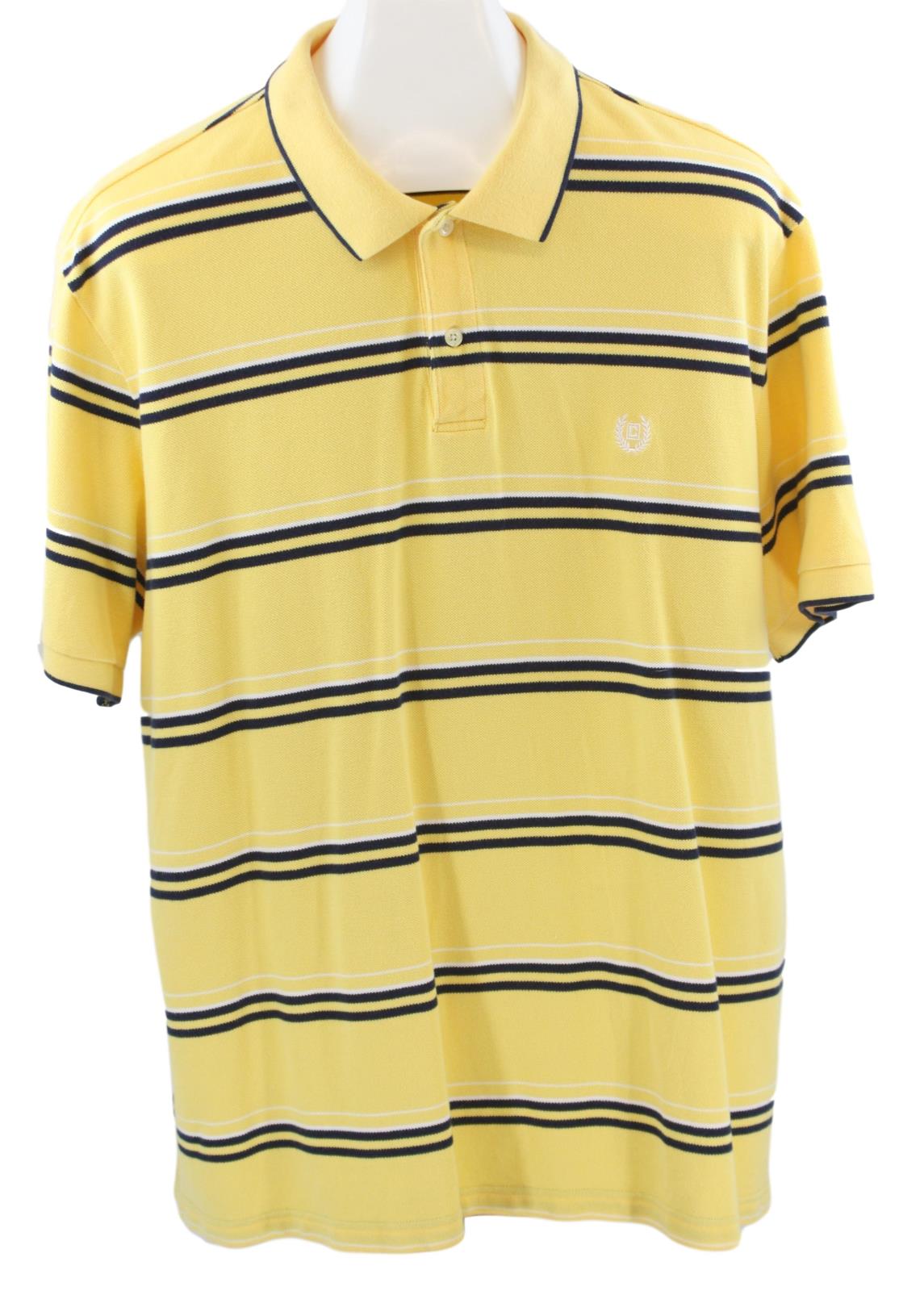 Chaps Mens Yellow Black Stripe Short Sleeve Polo Shirt Size XXL | eBay