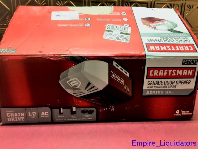 CRAFTSMAN 1/2 HP AC MOTOR CHAIN DRIVE GARAGE DOOR OPENER SYSTEM MODEL ...