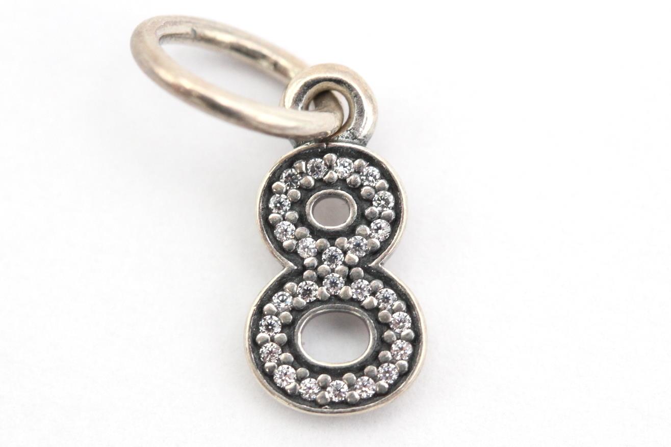 Pandora (791346CZ) Sterling Silver, Clear CZ, Number 8