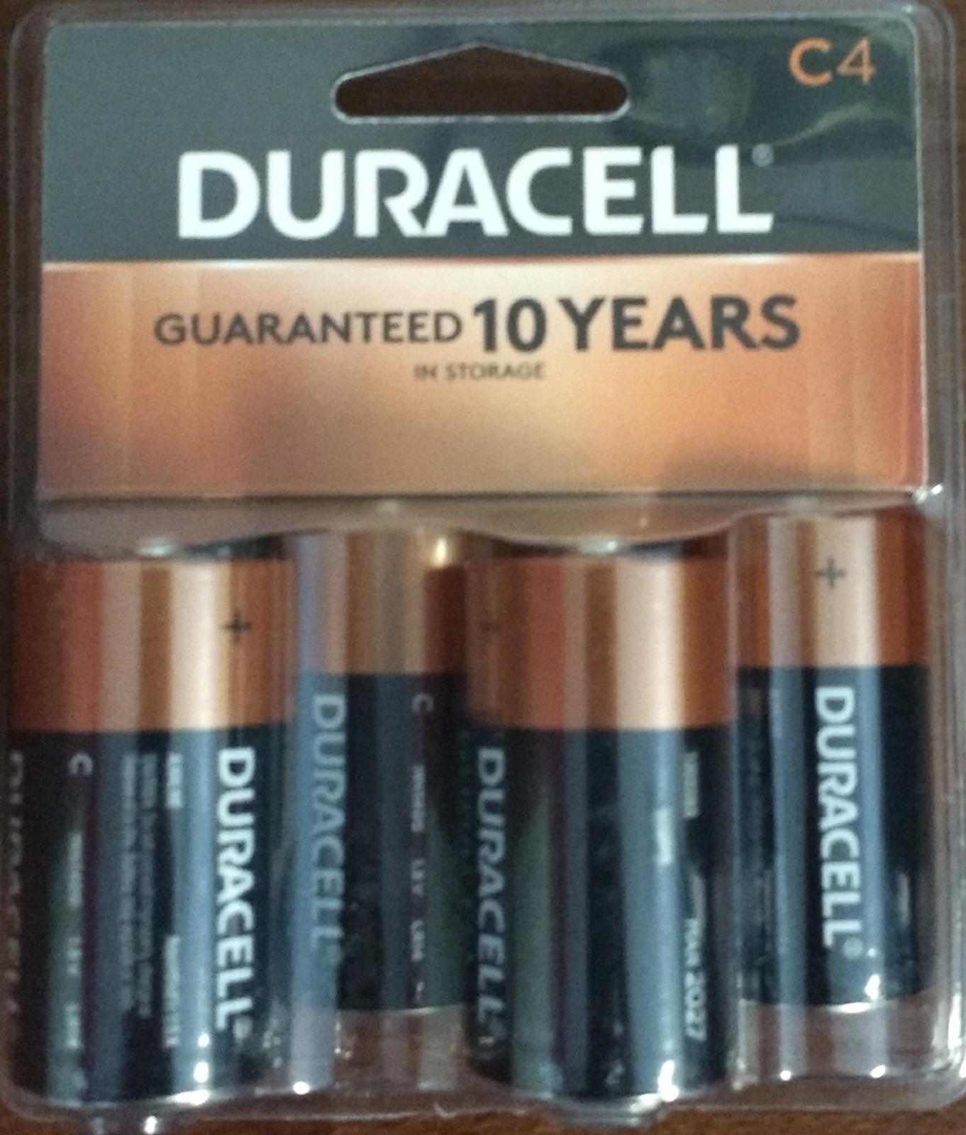 Duracell C4 Alkaline Batteries C 1.5 Volt 4 Pack (March 2028