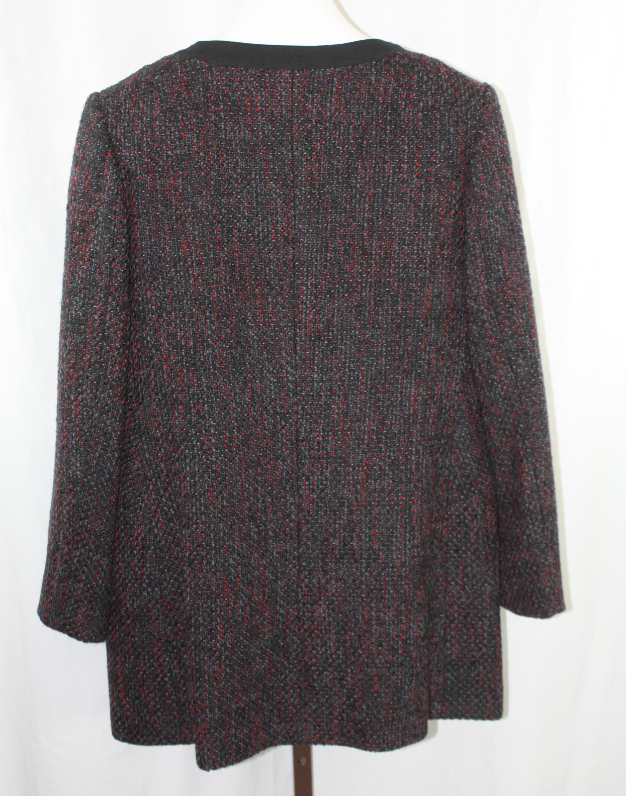 PENDLETON WOMENS LADIES Black Red Wool Tweed Blend Button Jacket Coat ...