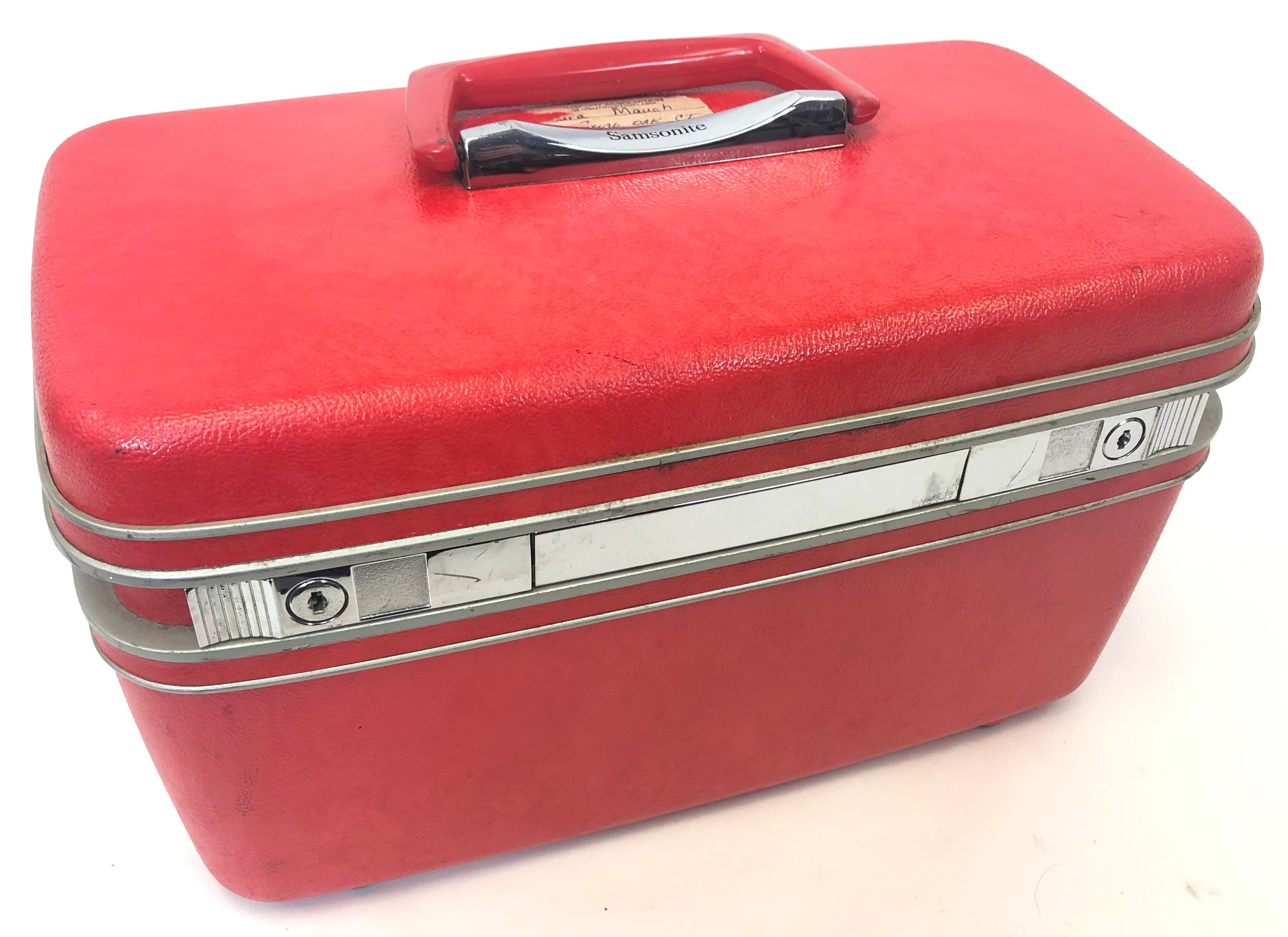 Samsonite Silhouette Train Case Make Up Cosmetic Luggage Bag 14" Red eBay